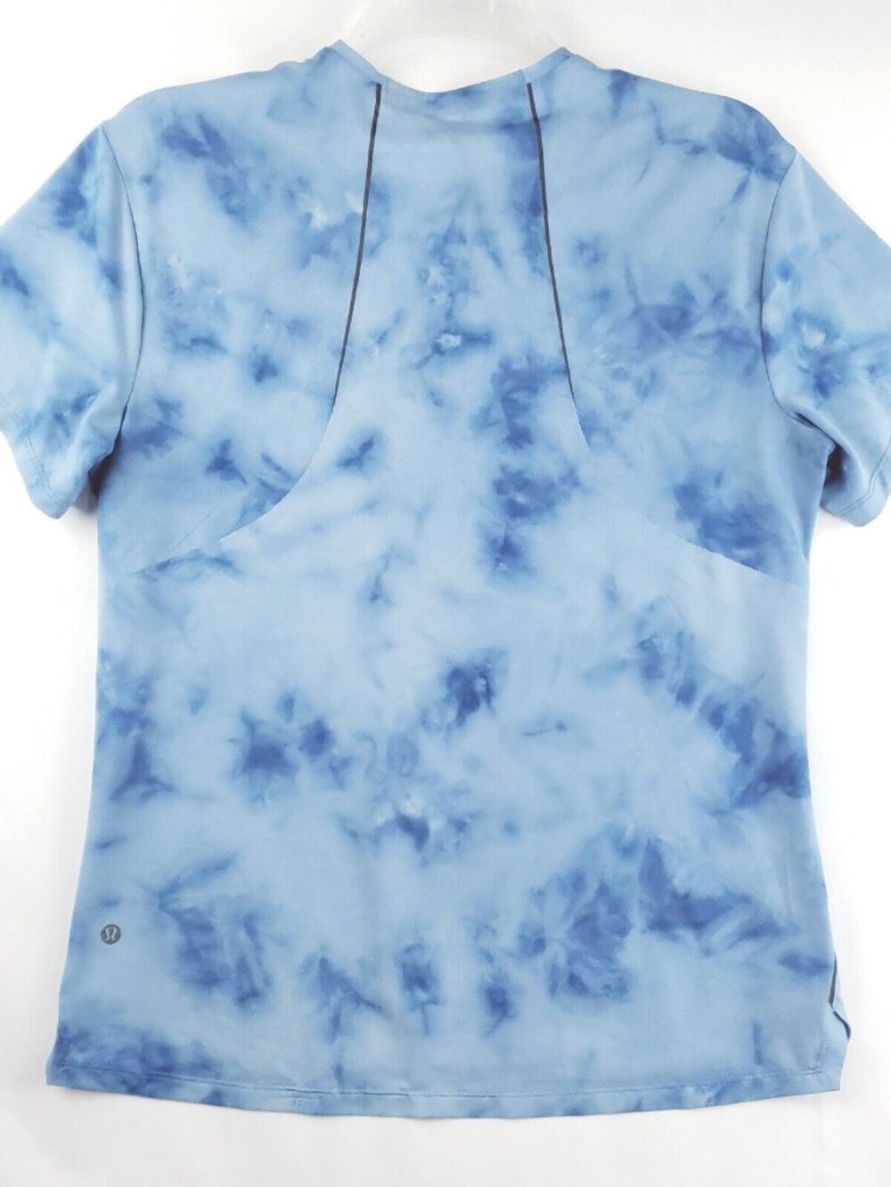 Lululemon Shirt Mens Medium Blue Tie Dye Stretch Short Sleeve Crew Neck - Picture 2 of 9